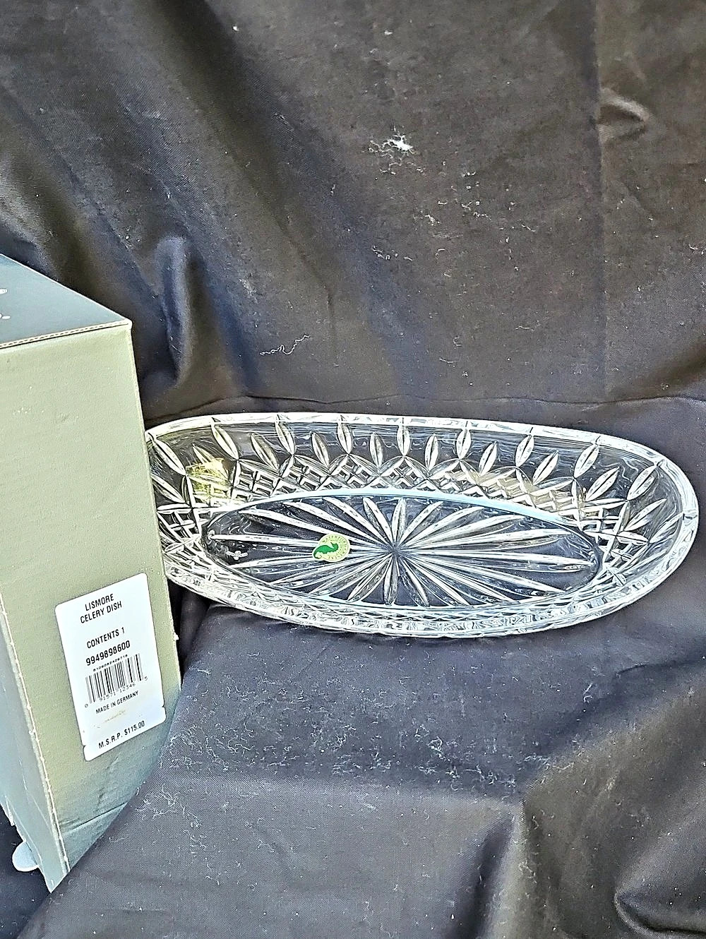 Vintage Waterford Lismore Celery Dish Cut Glass Serving Dish
